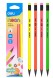 Набор карандашей ч/г Deli EU54600 Neon HB трехгран. пластик ассорти кор.европод. (12шт) ластик