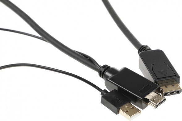 Кабель аудио-видео Buro HDMI (m)/DisplayPort (m) 3м. позолоч.конт. черный (HDMI-DP-3M)