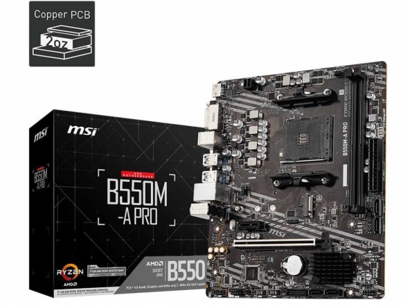 Материнская плата MSI B550M-A PRO Soc-AM4 AMD B550 2xDDR4 mATX AC`97 8ch(7.1) GbLAN RAID+DVI+HDMI