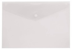 Конверт на кнопке Бюрократ -PK803ACLEAR A4 пластик 0.18мм прозрачный