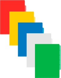 Папка-уголок Бюрократ -E366 5 уровн. A4 пластик 0.15мм ассорти