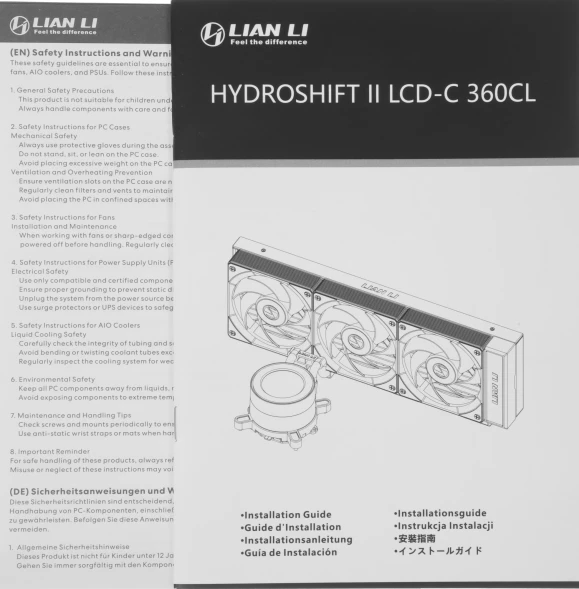 Система водяного охлаждения Lian-Li HydroShift II LCD-C 360CL ARGB Soc-AM5/AM4/1700/1851 белый 4-pin 31dB Al+Cu LCD Ret (G89.GHS2LCD36RW.R0)
