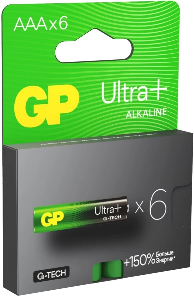 Батарея GP Ultra Plus Alkaline 24AUPA21-2CRB6 AAA (6шт) блистер
