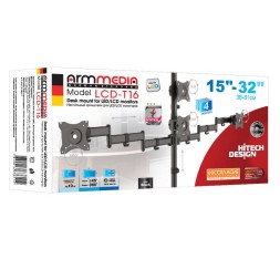 Кронштейн для мониторов Arm Media LCD-T16 черный 15&amp;quot;-27&amp;quot; макс.40кг настольный поворот и наклон верт.перемещ.