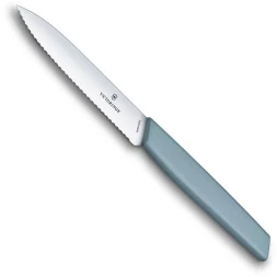 Нож кухонный Victorinox Swiss Modern (6.9006.10W21) стальной универсальный лезв.100мм серрейт. заточка голубой