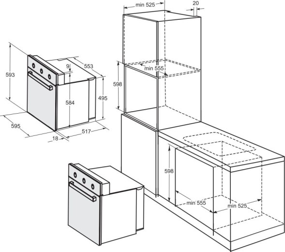 Духовой шкаф Электрический Darina BO 1700 W белый