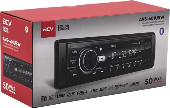 Автомагнитола ACV AVS-401UBW 1DIN 4x50Вт v5.0 USB 2.0 AUX 1.3&amp;quot; 2 RDS (43343)