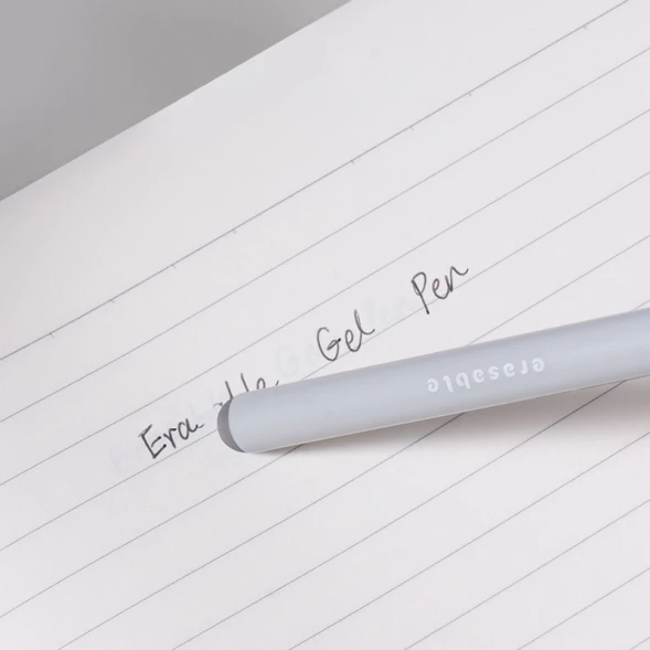 Ручка гелев. Deli (EG274-BK) ассорти d=0.5мм черн. черн. кор.карт. кругл. резин. манжета стираемая