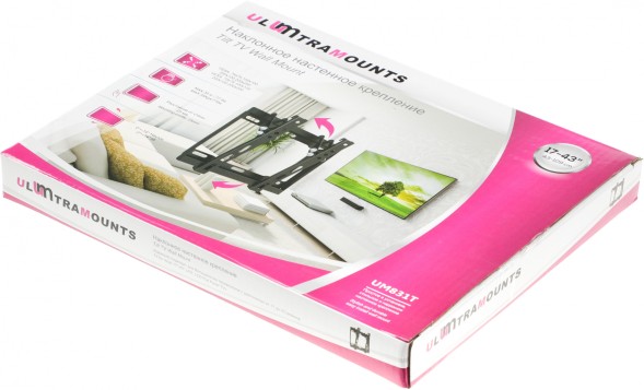 Кронштейн для телевизора Ultramounts UM831T черный 23&amp;quot;-42&amp;quot; макс.35кг настенный наклон