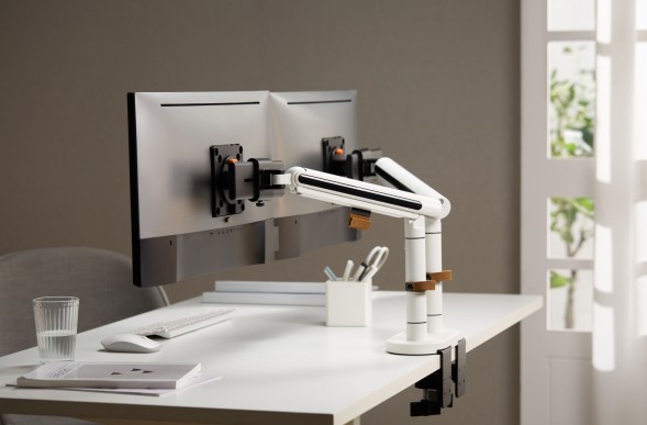 Кронштейн для мониторов Ultramounts UM727W белый 17&amp;quot;-32&amp;quot; макс.9кг крепление к столешнице поворот и наклон