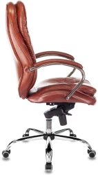 Кресло руководителя Бюрократ T-9950 светло-коричневый Leather Eichel кожа крестов. металл хром