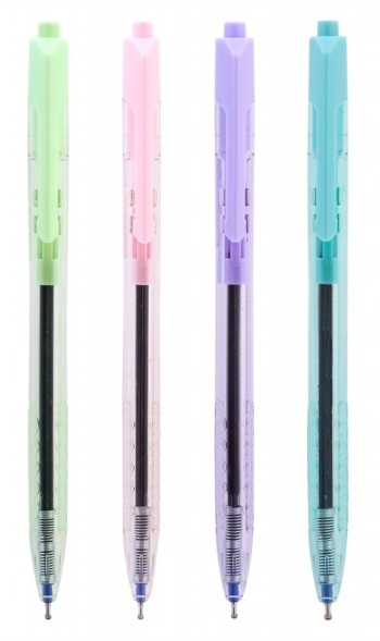 Ручка шариков. автоматическая Deli Arrow EQ03236-1 прозрачный/ассорти d=0.7мм син. черн. (1шт) ассорти