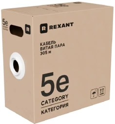 Кабель информационный Rexant Light 01-0052-R кат.5E U/UTP 4 пары 24AWG PVC внутренний 305м серый