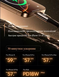 Кабель Romoss CB303A 6958377525975 USB (m)-USB Type-C (m) 2м черный