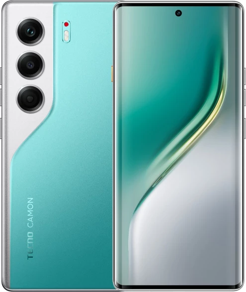 Смартфон Tecno Camon 40 Pro 256Gb 8Gb зеленый моноблок 3G 4G 2Sim 6.78&amp;quot; 1080x2436 Android 15 50Mpix 802.11 a/b/g/n/ac NFC GPS GSM900/1800 GSM1900 Protect FM