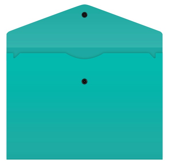 Конверт на кнопке Бюрократ -PK803TTURG A4 гориз. пластик 0.15мм бирюзовый