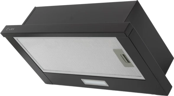 Вытяжка встраиваемая Lex Hubble G 600 черный/стекло черное управление: кулисные переключатели (1 мотор)