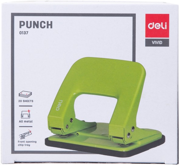 Дырокол Deli E0137 макс.:20лист. металл ассорти отв.:2