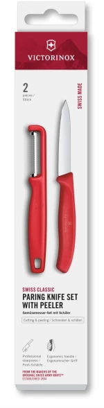 Набор нож/овощеч. Victorinox Swiss Classic 6.7111.21C1 компл.:2предм. красный европодвес