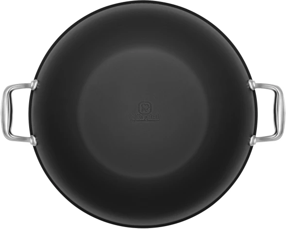 Сковорода ВОК (WOK) Rondell Elements RDA-114 круглая 32см покрытие: TriTitan ручка несъемная (с крышкой) черный