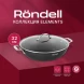 Сковорода ВОК (WOK) Rondell Elements RDA-114 круглая 32см покрытие: TriTitan ручка несъемная (с крышкой) черный