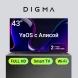 Телевизор LED Digma 43&amp;quot; DM-LED43SBB33 Яндекс.ТВ Frameless Metal черный FULL HD 60Hz DVB-T DVB-T2 DVB-C DVB-S DVB-S2 USB WiFi Smart TV