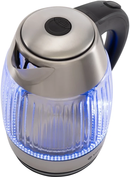 Чайник электрический Vitek VT-7030 1.8л. 2200Вт черный/серебристый корпус: стекло