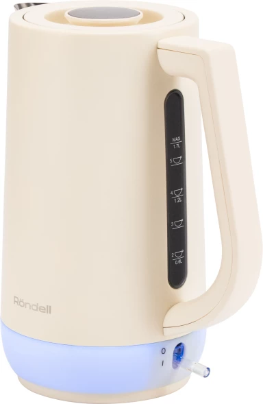 Чайник электрический Rondell RDE-WK808 1.7л. 2200Вт кремовый/белый корпус: металл