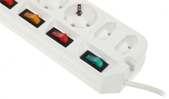 Сетевой удлинитель Most A10 5м (6 розеток) белый (пакет ПЭ)
