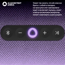 Умная колонка Yandex Стрит Алиса фиолетовый 30W 2.0 BT/Wi-Fi 10м 3300mAh (YNDX-00030VIO)