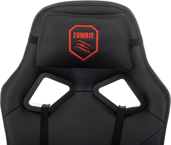 Кресло игровое Zombie 300 черный эко.кожа крестов. пластик