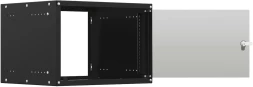 Шкаф коммутационный NTSS Lime (NTSS-WL6U5560GS-BL) настенный 6U 550x600мм пер.дв.стекл несъемн.бок.пан. 30кг черный 520мм 12кг 110град. 500мм IP20