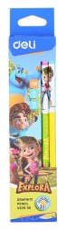 Карандаш ч/г Deli EU52900-1 Explora 2B тополь кор.европод. (1шт) ластик