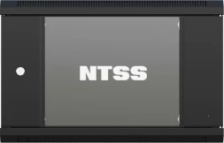 Шкаф коммутационный NTSS NTSS-W12U6045GS (NTSS-W12U6045GS-BL) настенный 12U 570x450мм пер.дв.стекл 60кг черный 350мм 22.2кг 220град. 635мм IP20 сталь