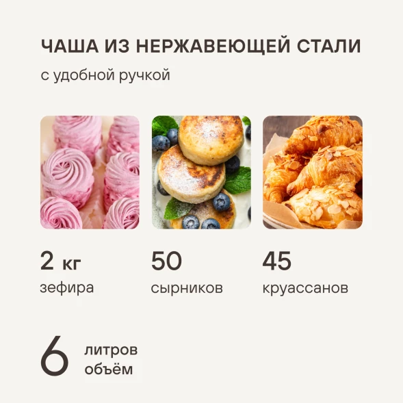 Миксер планетарный Rondell RDE-PM450 2000Вт титановое серебро