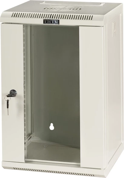 Шкаф коммутационный Lanmaster (TWT-CBW10G-12U-3X3-GY) настенный 10U 312x300мм пер.дв.стекл 30кг серый 236мм 635мм IP20 металл