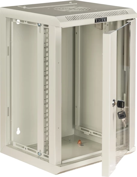 Шкаф коммутационный Lanmaster (TWT-CBW10G-12U-3X3-GY) настенный 10U 312x300мм пер.дв.стекл 30кг серый 236мм 635мм IP20 металл