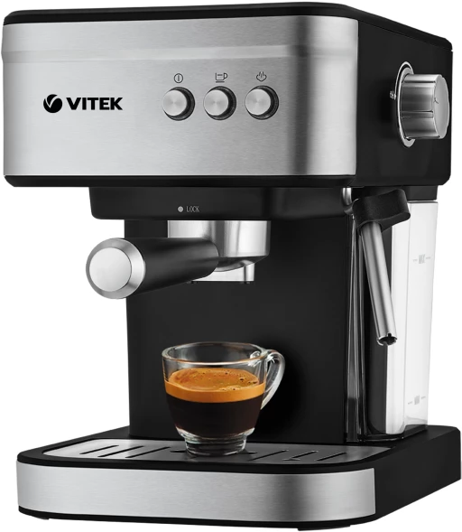 Кофеварка рожковая Vitek VT-8468 1000Вт черный/стальной
