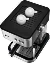 Кофеварка рожковая Vitek VT-8468 1000Вт черный/стальной