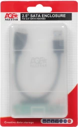 Внешний корпус для HDD/SSD AgeStar 3UBCP3 SATA USB3.0 пластик белый 2.5&amp;quot;