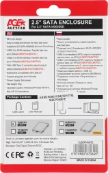Внешний корпус для HDD/SSD AgeStar 3UBCP3 SATA USB3.0 пластик белый 2.5&amp;quot;