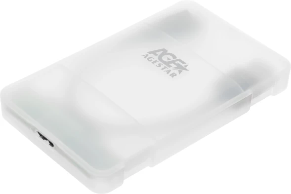 Внешний корпус для HDD/SSD AgeStar 3UBCP3 SATA USB3.0 пластик белый 2.5&amp;quot;