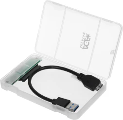 Внешний корпус для HDD/SSD AgeStar 3UBCP3 SATA USB3.0 пластик белый 2.5&amp;quot;
