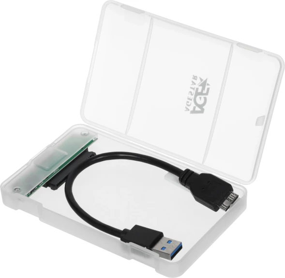 Внешний корпус для HDD/SSD AgeStar 3UBCP3 SATA USB3.0 пластик белый 2.5&amp;quot;