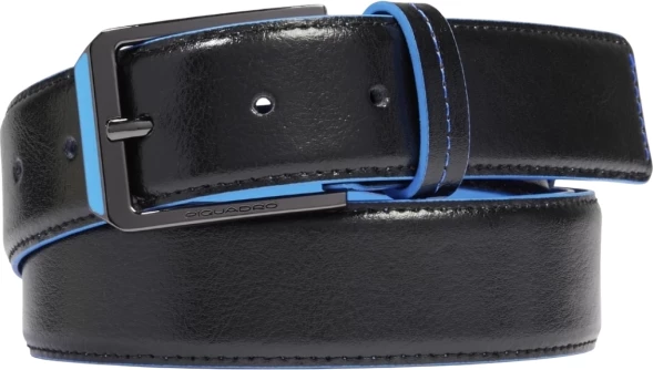 Ремень мужской Piquadro Blue Square CU6743B2/N регулир. 125х3.5см черный натур.кожа