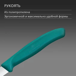Нож кухонный Victorinox Swiss Classic (6.7604.C1) стальной универсальный для чистки овощей и фруктов лезв.80мм прямая заточка зеленый