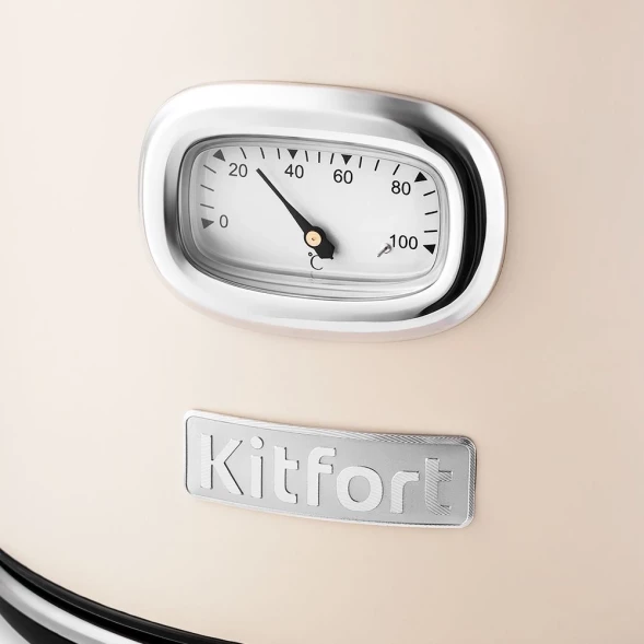 Чайник электрический Kitfort КТ-6150-1 1.7л. 2200Вт бежевый корпус: металл