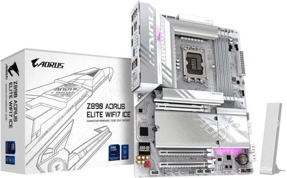 Материнская плата Gigabyte Z890 AORUS ELITE WIFI7 ICE Soc-1851 Intel Z890 4xDDR5 ATX AC`97 8ch(7.1) 2.5Gg RAID+DP