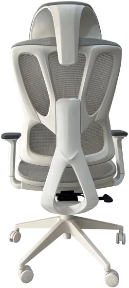 Кресло Cactus CS-CHR-MC02GY серый сетка с подголов. крестов. пластик белый