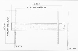 Кронштейн для телевизора Ultramounts UM815F черный 60&amp;quot;-100&amp;quot; макс.75кг настенный фиксированный